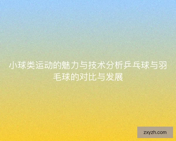 小球类运动的魅力与技术分析乒乓球与羽毛球的对比与发展 小球类运动的魅力与技术分析乒乓球与羽毛球的对比与发展