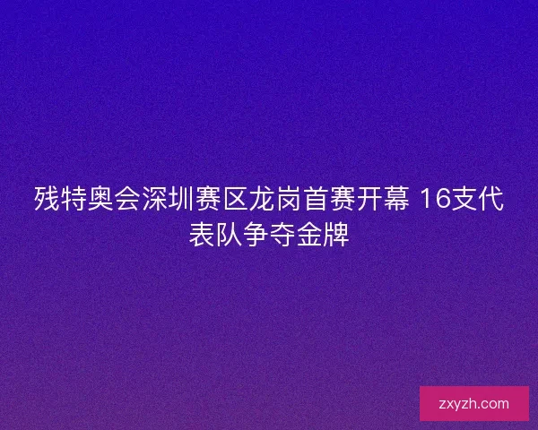 残特奥会深圳赛区龙岗首赛开幕 16支代表队争夺金牌 残特奥会深圳赛区龙岗首赛开幕 16支代表队争夺金牌
