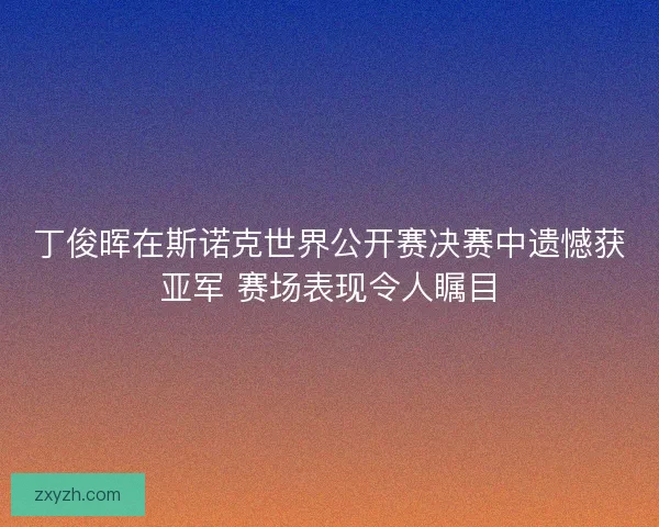 丁俊晖在斯诺克世界公开赛决赛中遗憾获亚军 赛场表现令人瞩目 丁俊晖在斯诺克世界公开赛决赛中遗憾获亚军 赛场表现令人瞩目